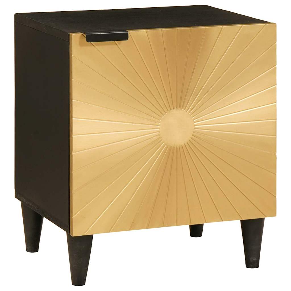 Table de chevet Noir et or 40 x 33 x 46 cm Bois d'ingénierie - XIOS