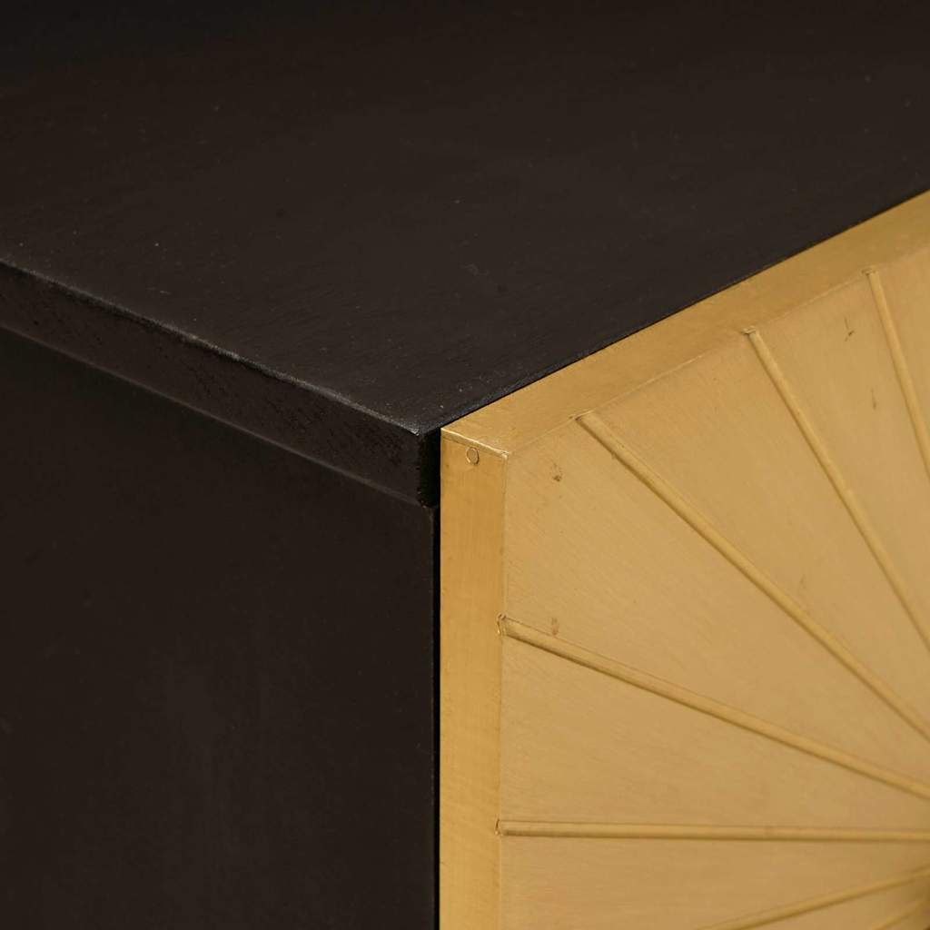 Table de chevet Noir et or 40 x 33 x 46 cm Bois d'ingénierie - XIOS