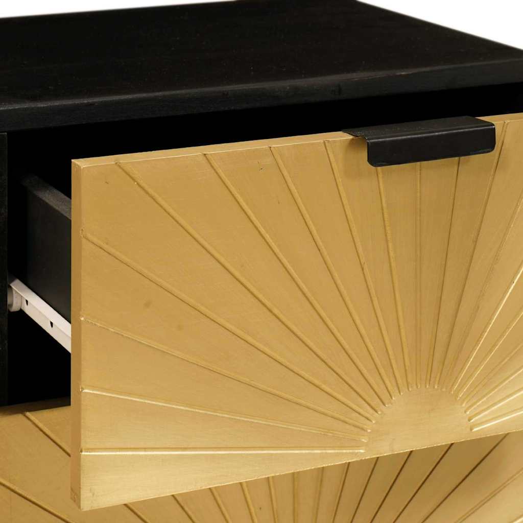 Table de chevet Noir et or 40 x 33 x 46 cm Bois d'ingénierie - XIOS
