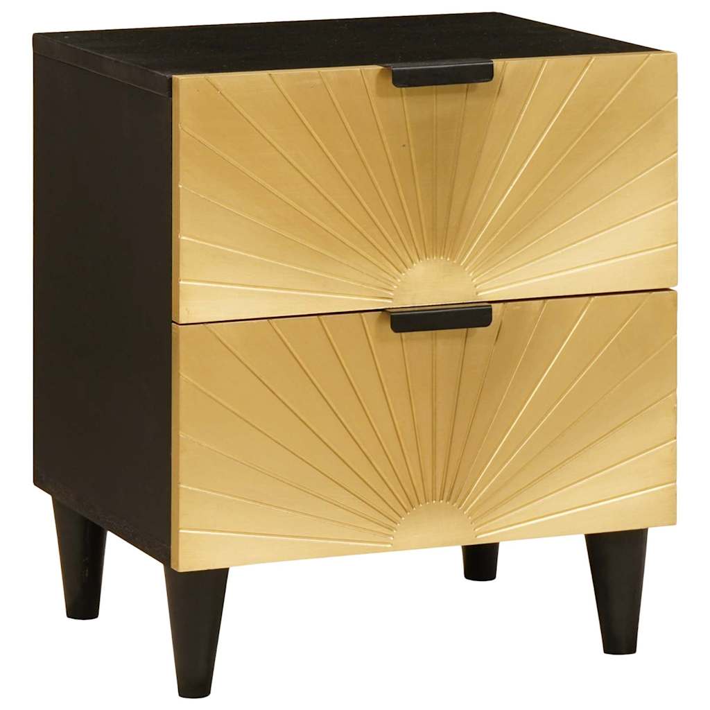 Table de chevet Noir et or 40 x 33 x 46 cm Bois d'ingénierie - XIOS