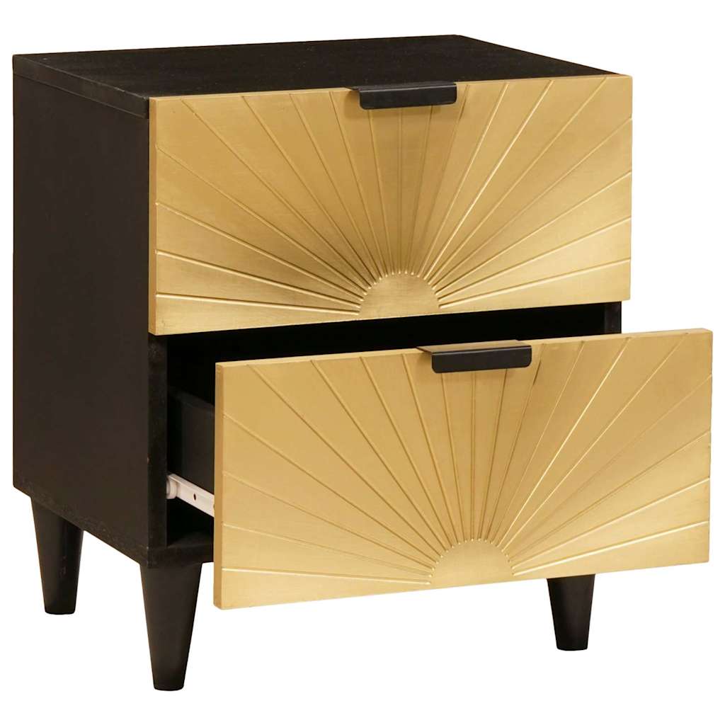 Table de chevet Noir et or 40 x 33 x 46 cm Bois d'ingénierie - XIOS