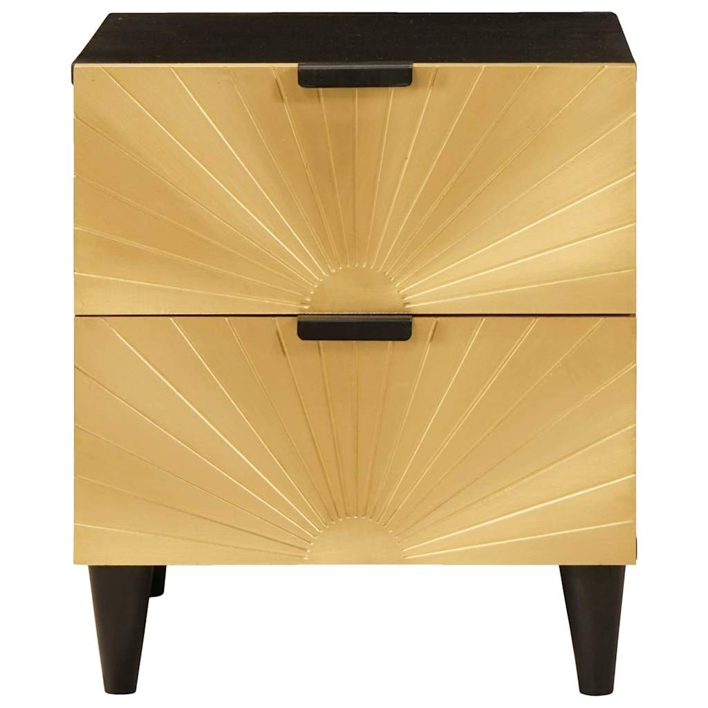 Table de chevet Noir et or 40 x 33 x 46 cm Bois d'ingénierie - XIOS