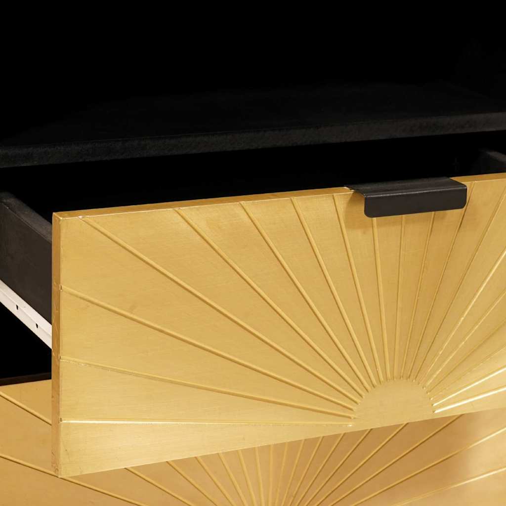 Table de chevet Noir et or 50 x 33 x 62 cm Bois d'ingénierie - XIOS