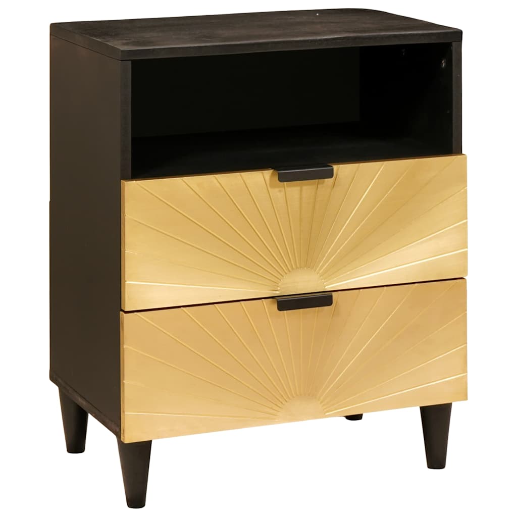 Table de chevet Noir et or 50 x 33 x 62 cm Bois d'ingénierie - XIOS