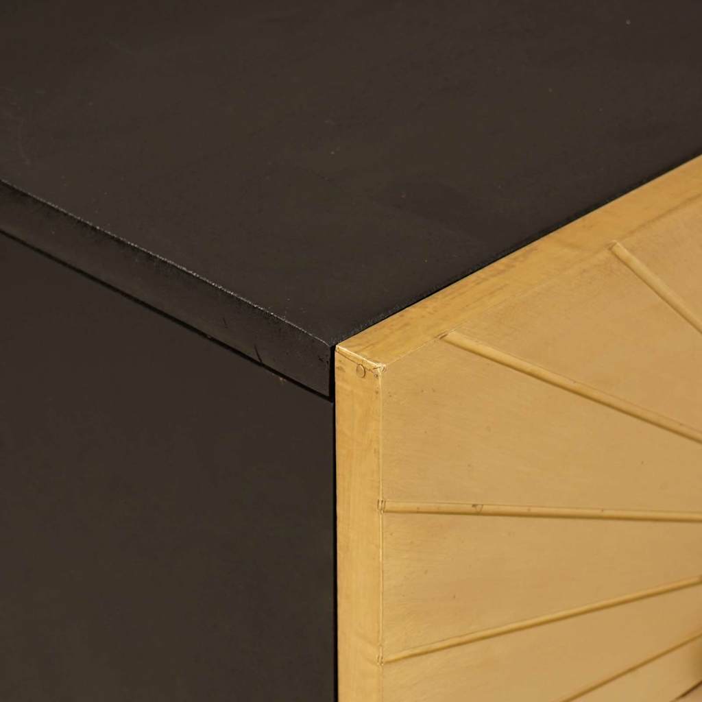 Table de chevet Noir et or 50 x 33 x 60 cm Bois d'ingénierie - XIOS