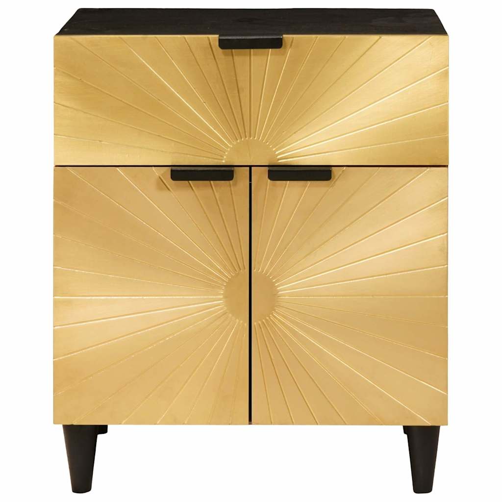Table de chevet Noir et or 50 x 33 x 60 cm Bois d'ingénierie - XIOS
