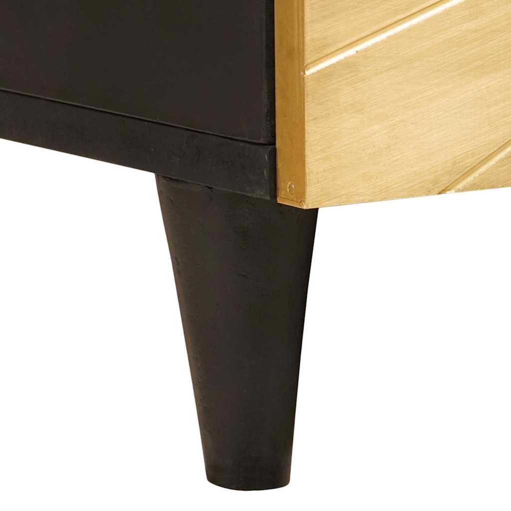 Table basse Noir et or 100 x 54 x 40 cm bois de manguier massif - XIOS