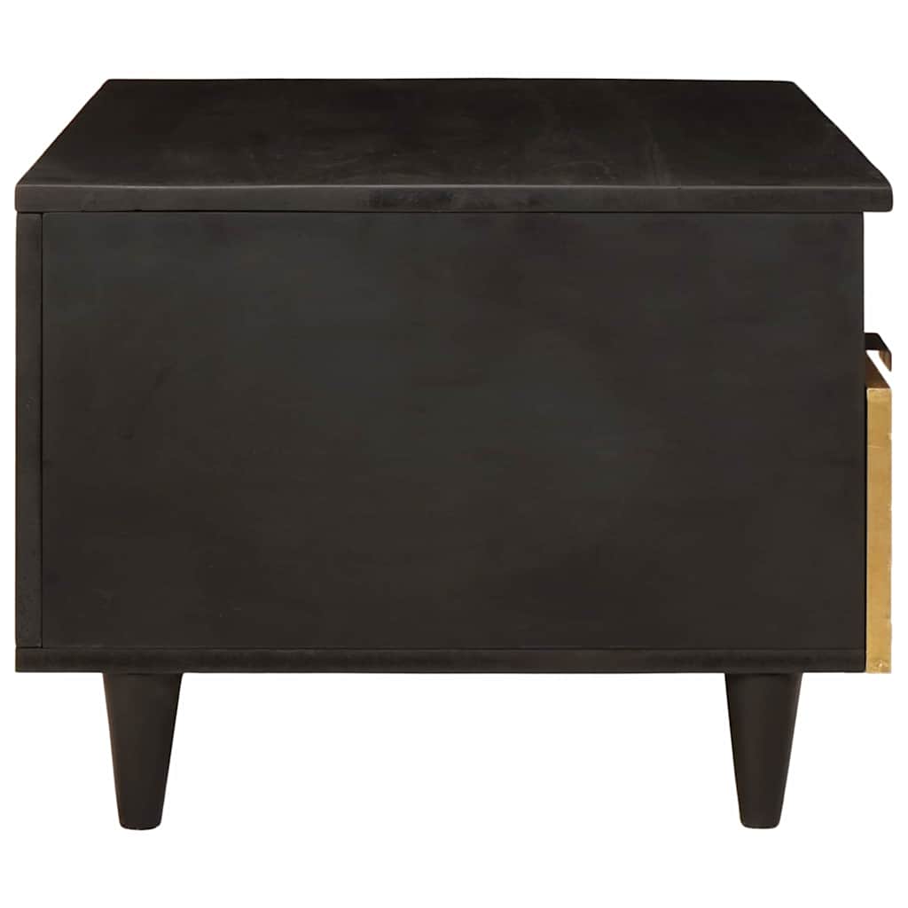 Table basse Noir et or 80 x 54 x 40 cm bois de manguier massif - XIOS