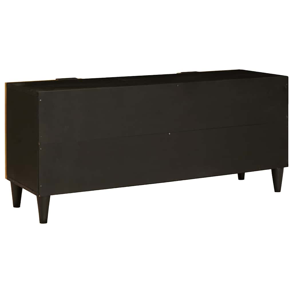 Meuble TV Noir et or 105 x 33 x 46 cm bois de manguier massif - XIOS