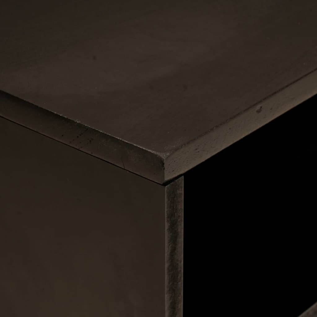 Meuble TV Noir et or 80 x 33 x 46 cm bois de manguier massif - XIOS