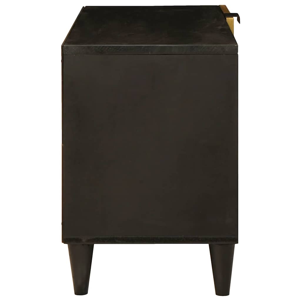 Meuble TV Noir et or 80 x 33 x 46 cm bois de manguier massif - XIOS