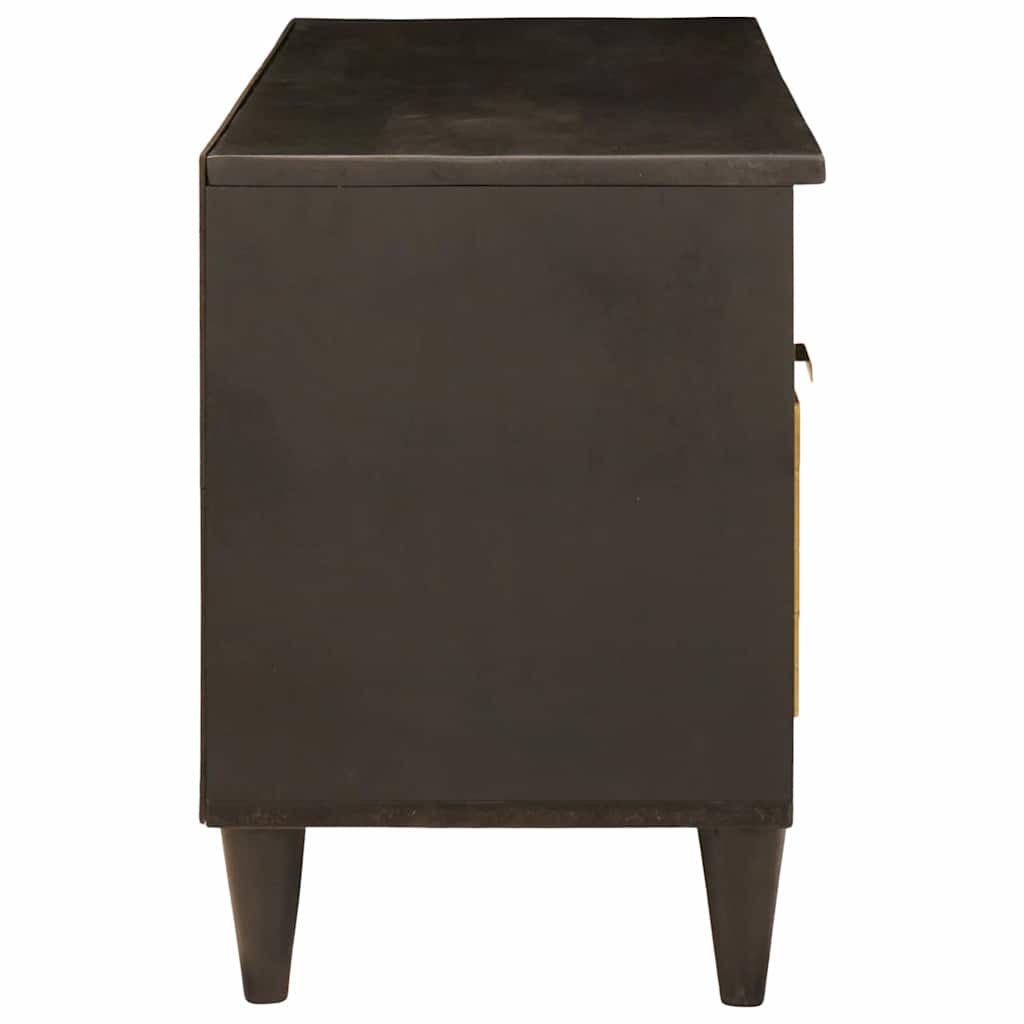 Meuble TV Noir et or 100 x 33 x 46 cm bois de manguier massif - XIOS