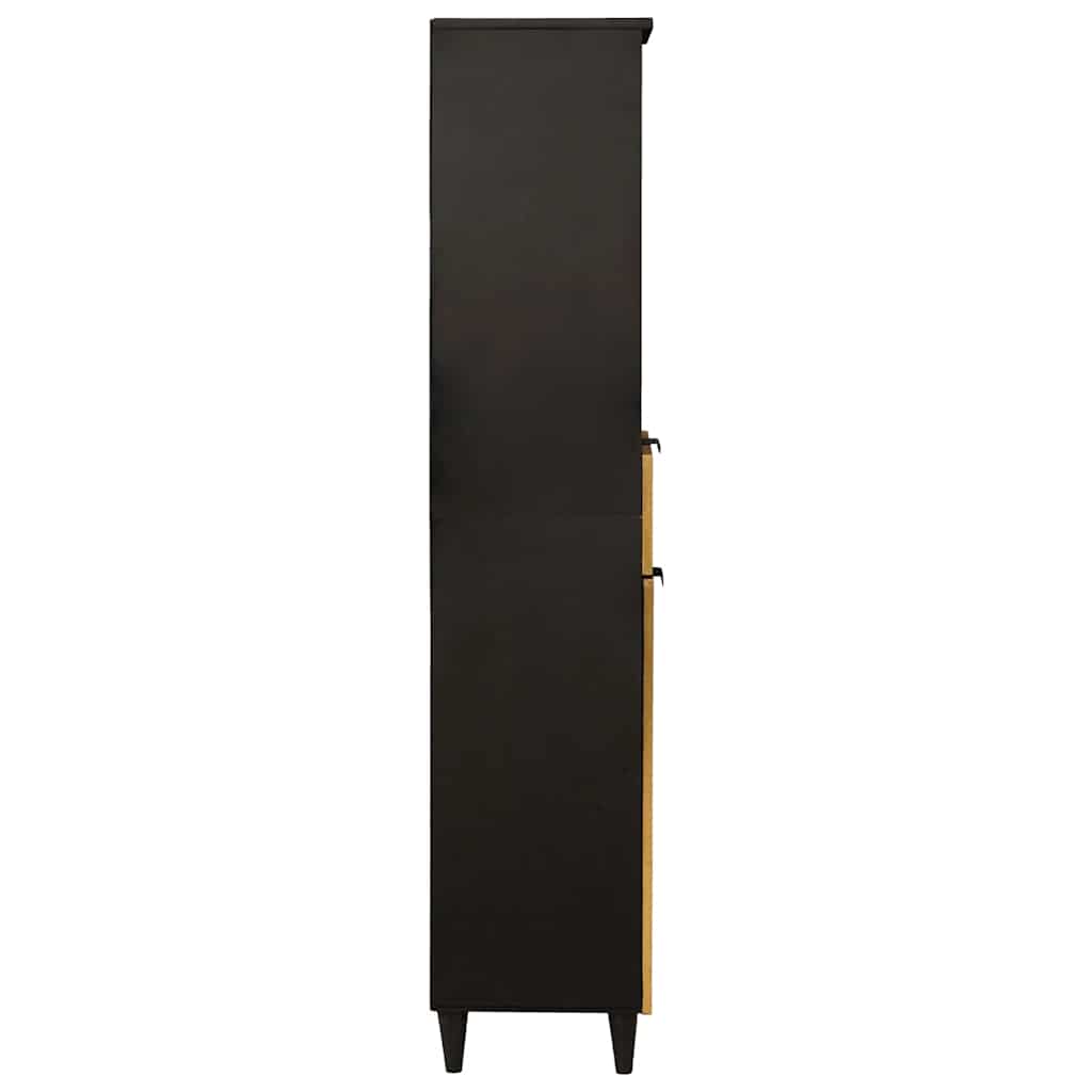 Cabinet de salle de bain avec porte Noir et or 38 x 33 x 160 cm