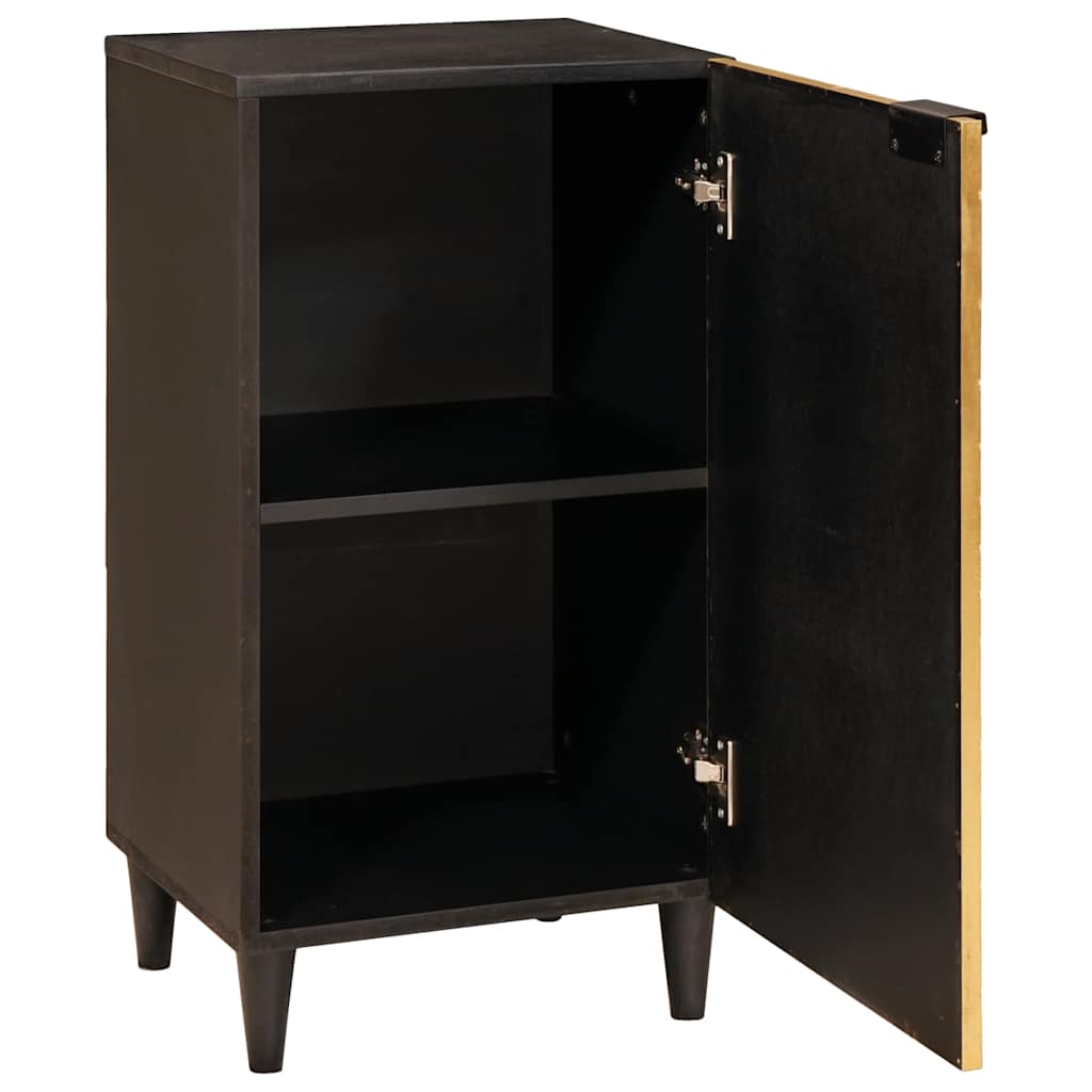 Buffet Noir et or 40 x 33 x 75 cm bois de manguier massif - XIOS
