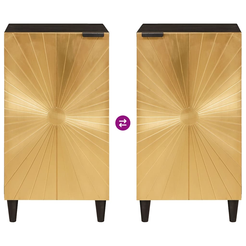 Buffet Noir et or 40 x 33 x 75 cm bois de manguier massif - XIOS