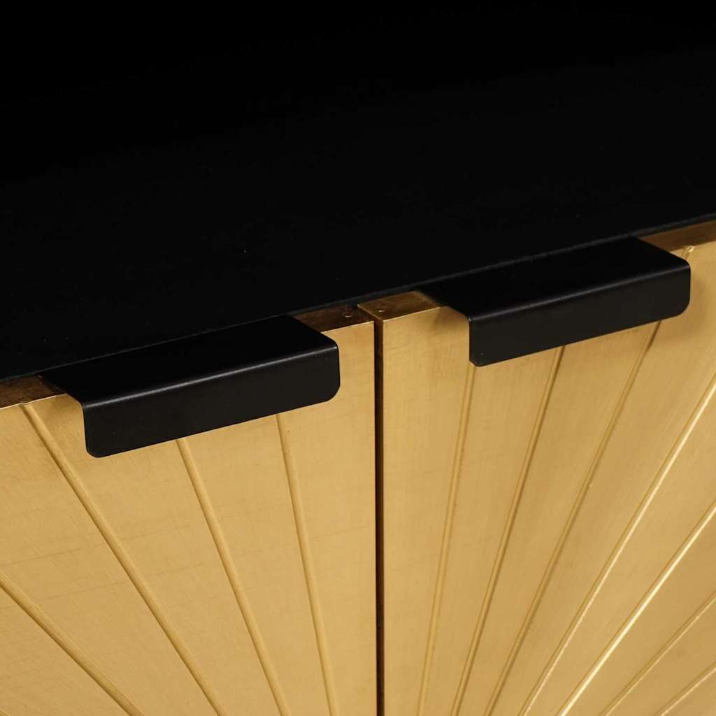 Buffet Noir et or 60 x 33 x 75 cm Bois de mangue massif - XIOS