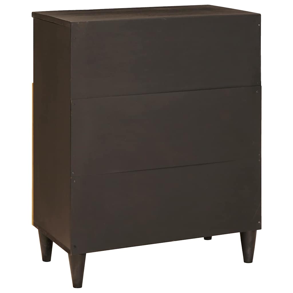 Buffet Noir et or 60 x 33 x 75 cm Bois de mangue massif - XIOS