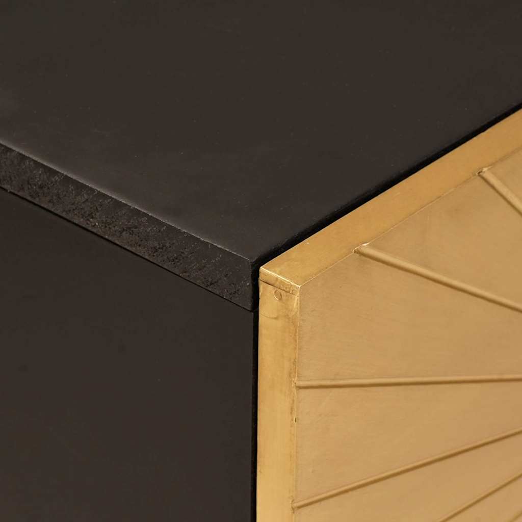 Meuble d'appoint avec stockage Noir et or 80 x 33,5 x 75 cm - XIOS