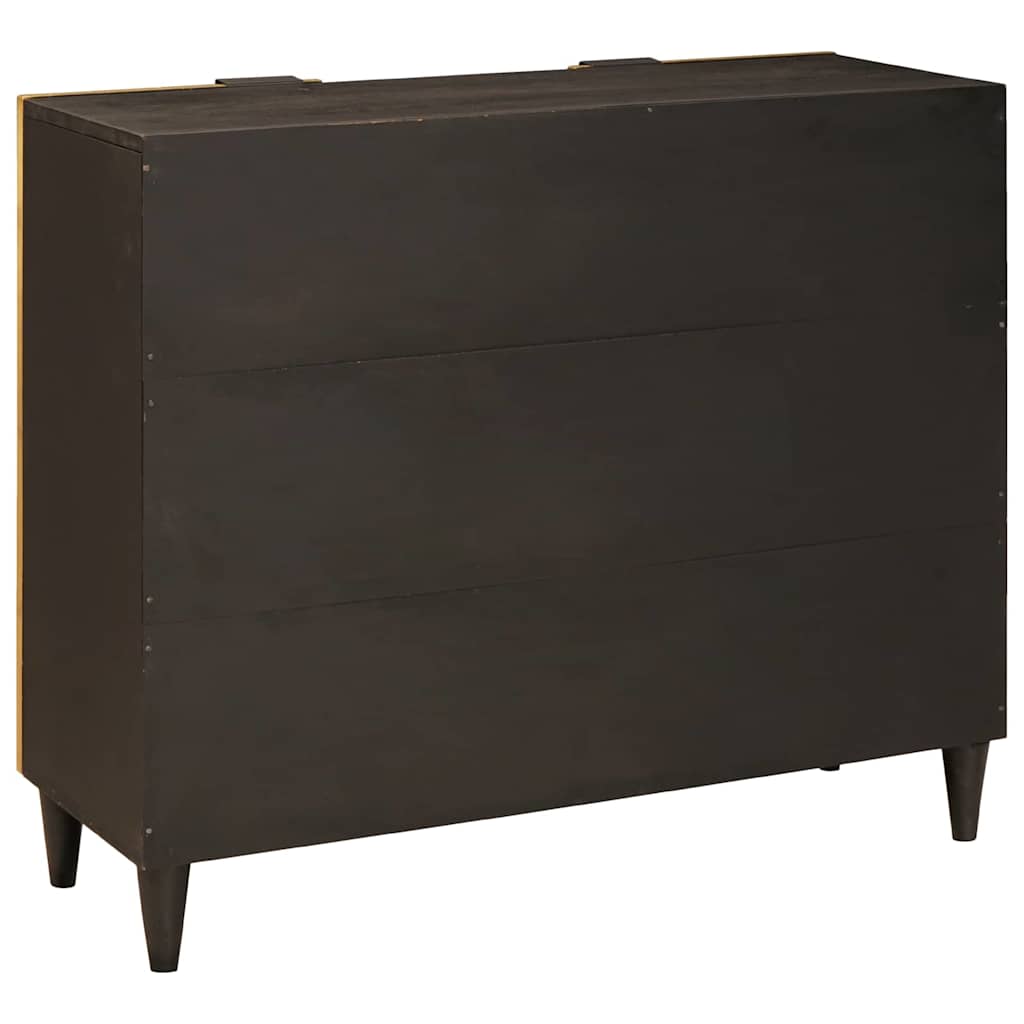 Meuble d'appoint avec stockage Noir et or 90 x 33.5 x 75 cm - XIOS