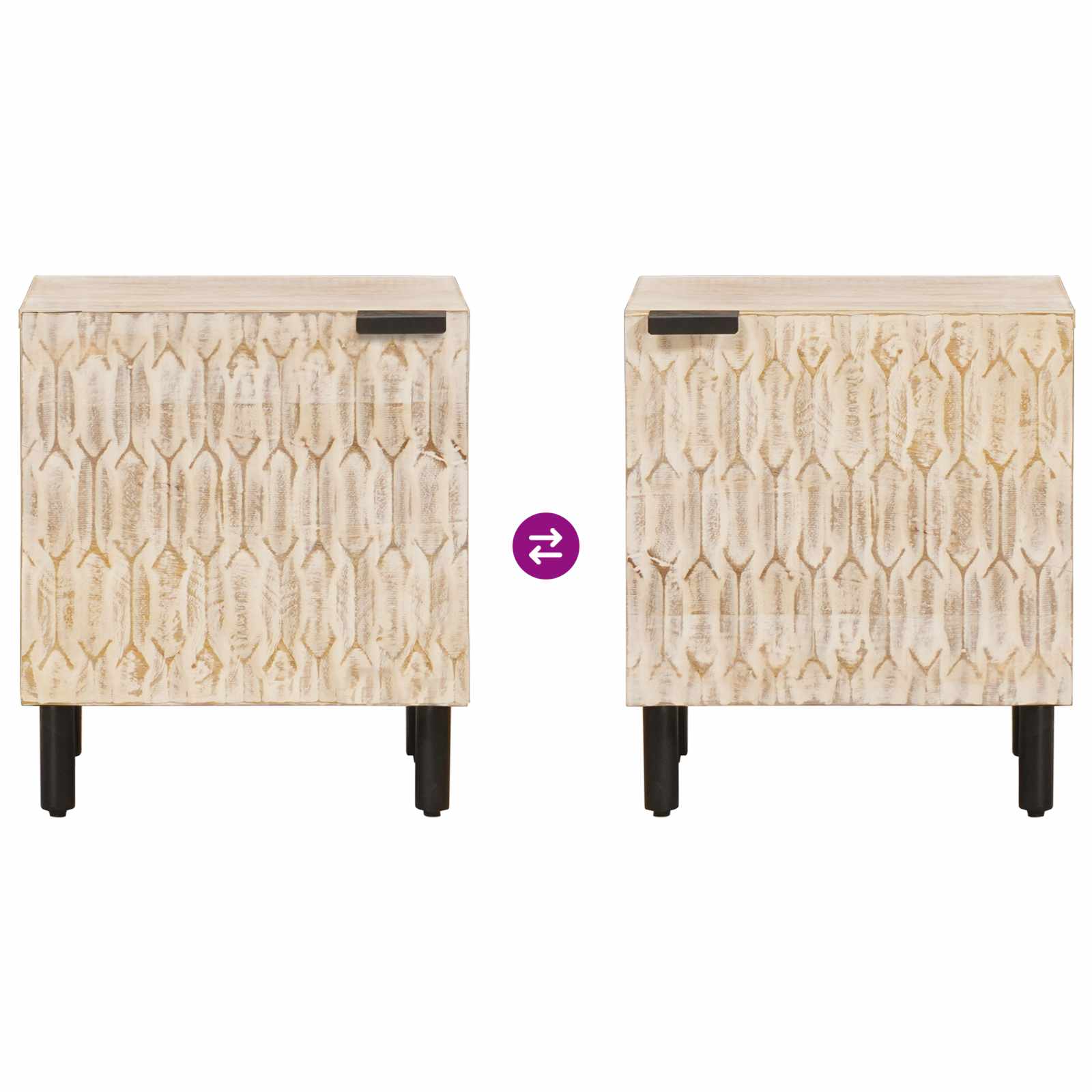 Cabinet de chevet 2 pcs Blanc 40 x 33,5 x 46 cm - XIOS