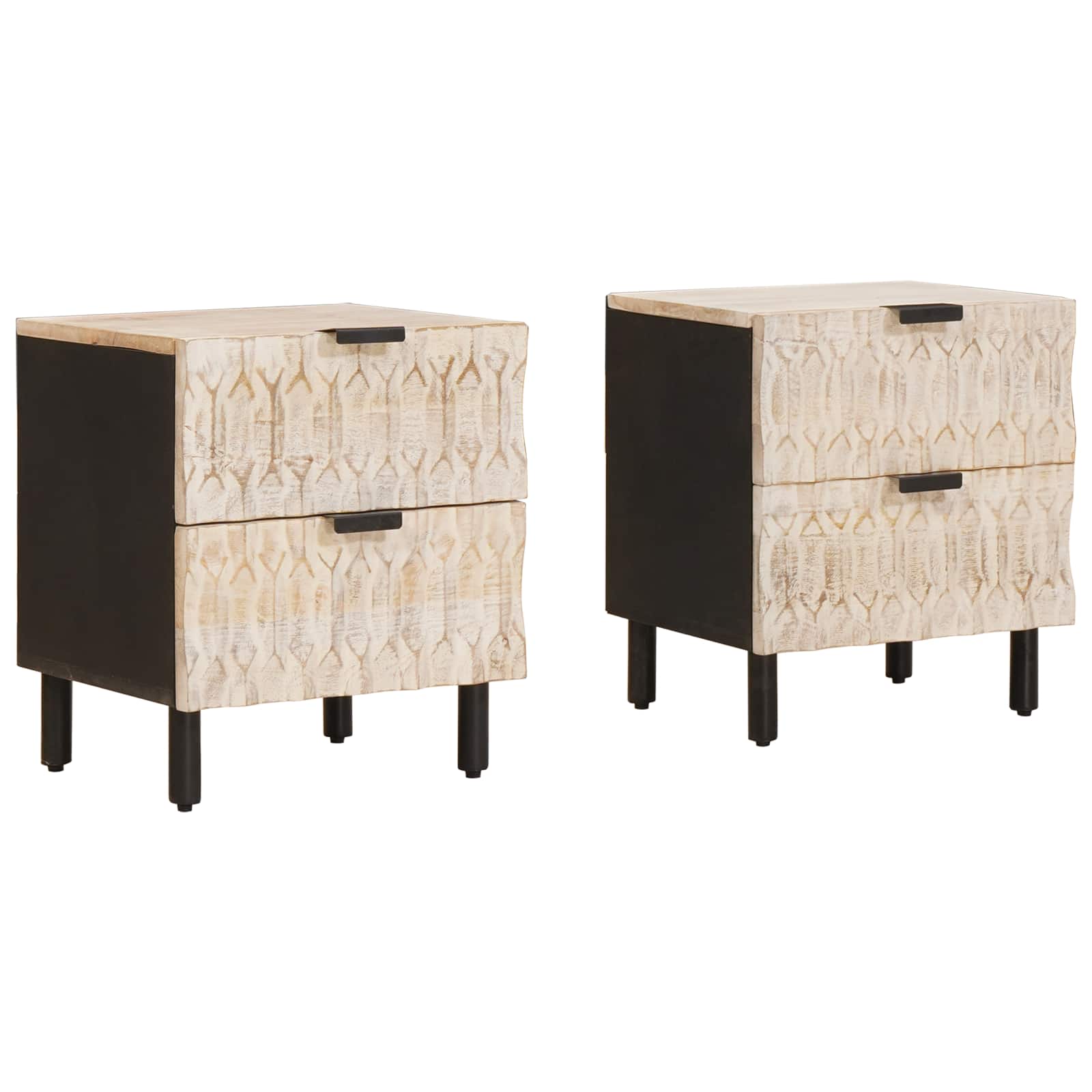 Cabinet de chevet avec tiroir 2 pcs Blanc 40 x 33,5 x 46 cm - XIOS