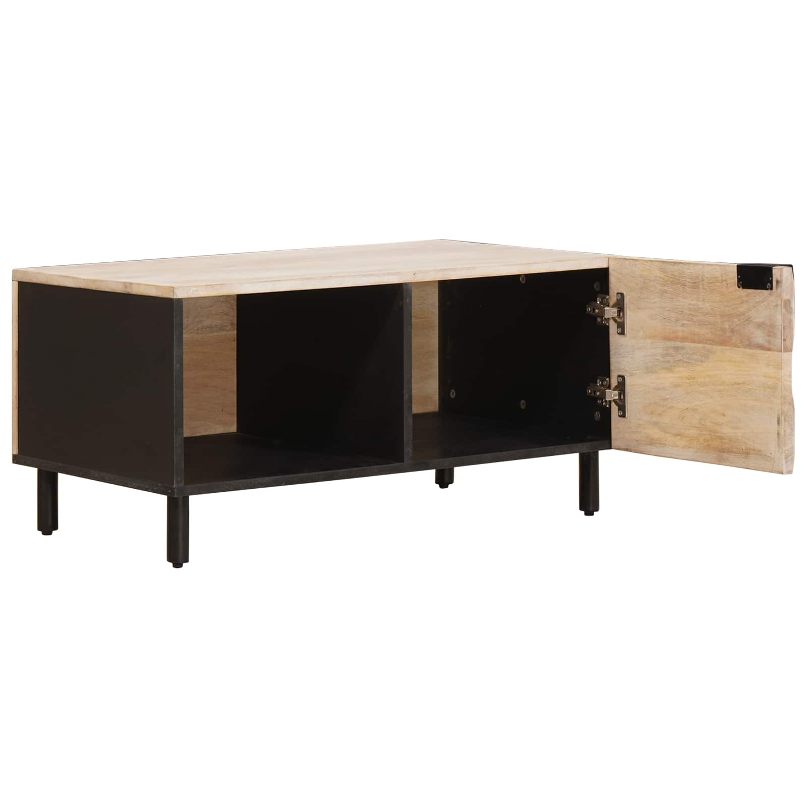 Table basse Blanc 80 x 50 x 40 cm Bois de mangue massif - XIOS