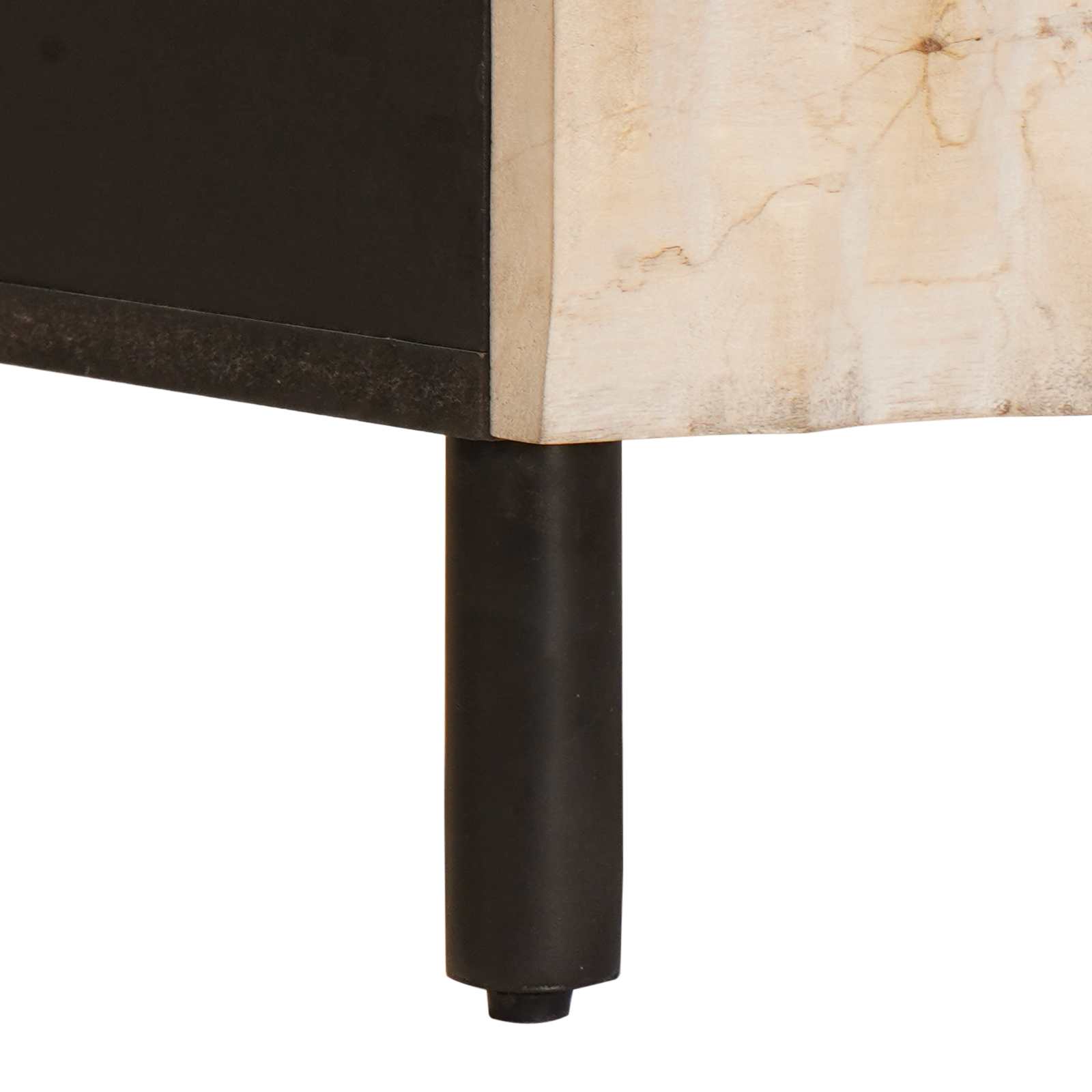 Cabinet de chevet Blanc 50 x 33 x 60 cm Bois de mangue massif - XIOS
