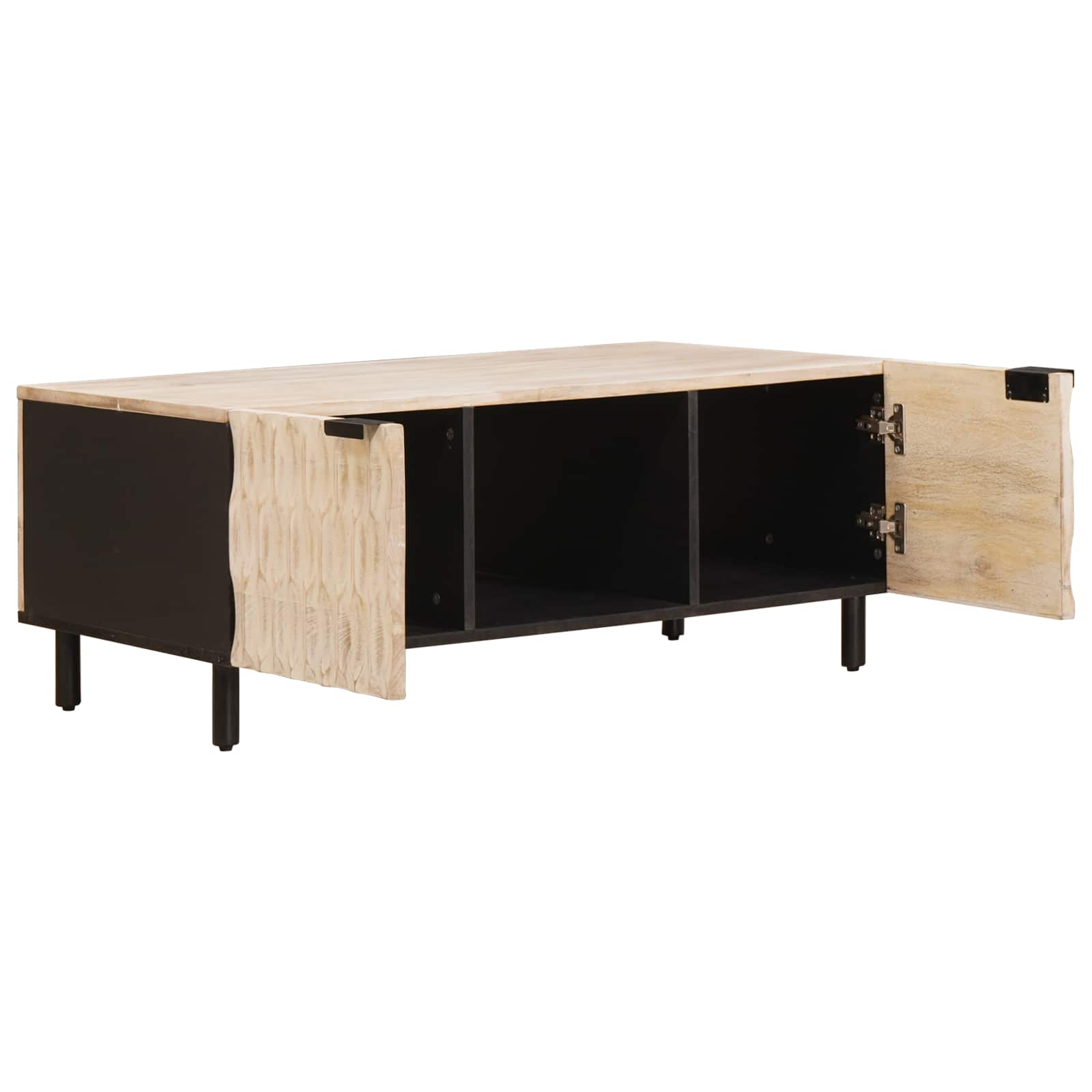 Table basse Blanc 100 x 54 x 40 cm Bois de mangue massif - XIOS