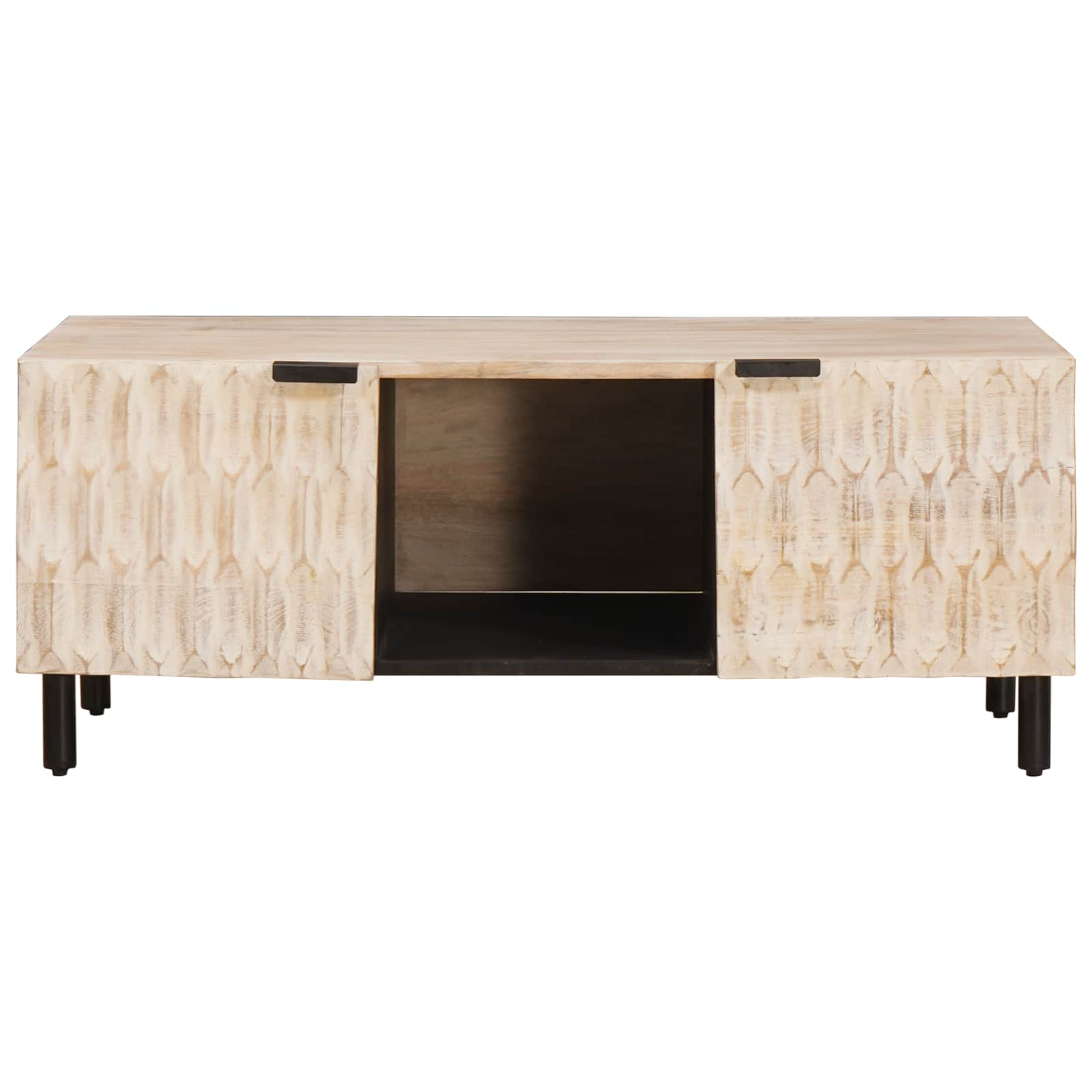 Table basse Blanc 100 x 54 x 40 cm Bois de mangue massif - XIOS