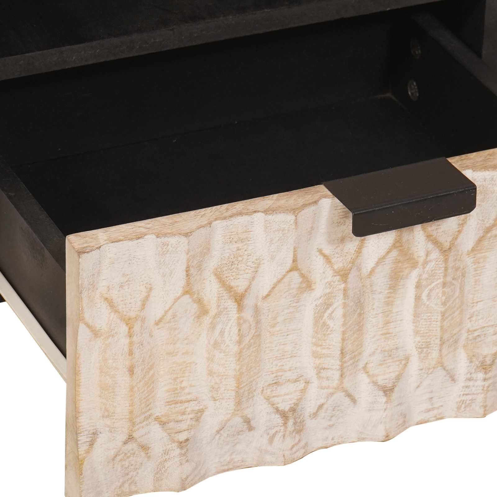 Table basse Blanc 80 x 54 x 40 cm Bois de mangue massif - XIOS