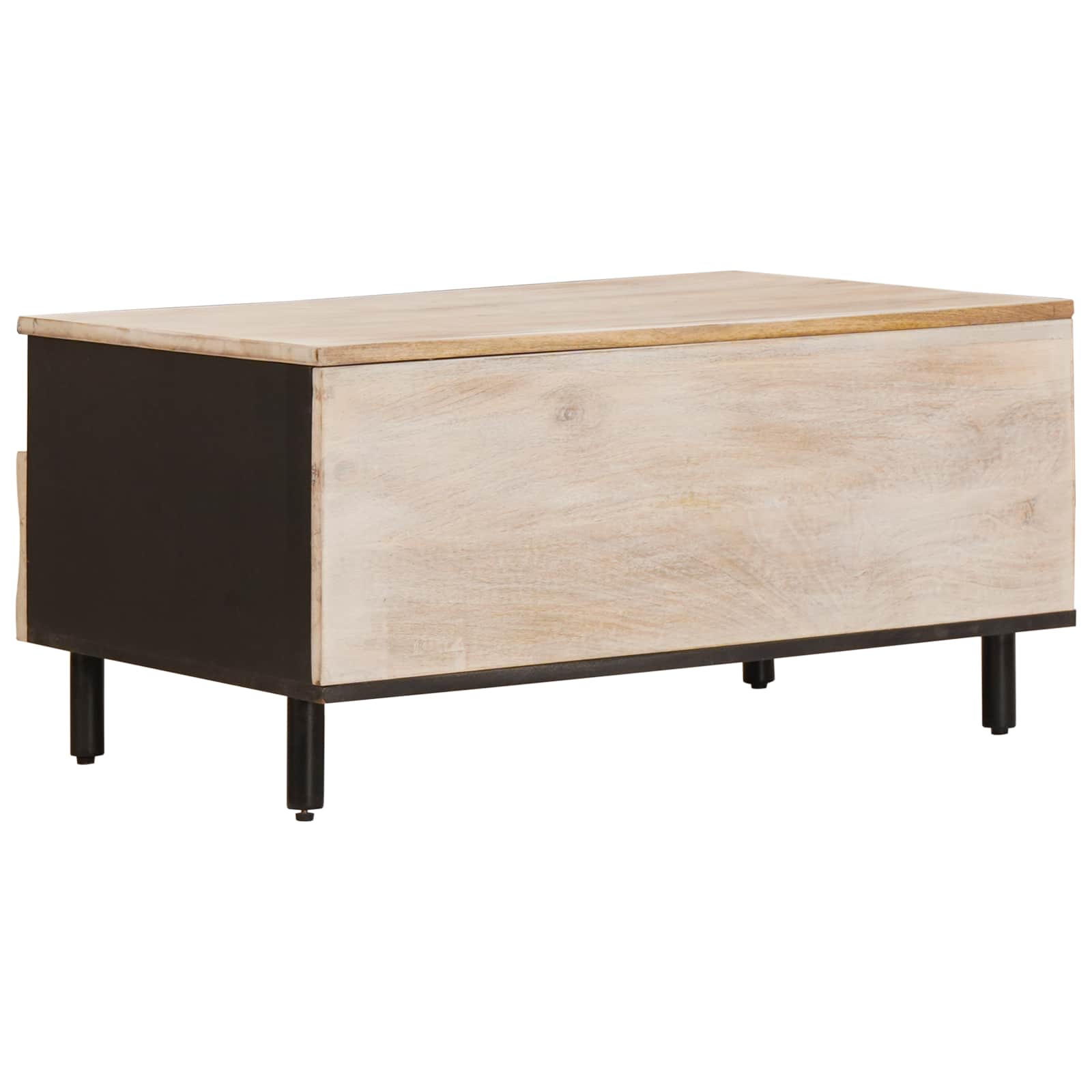 Table basse Blanc 80 x 54 x 40 cm Bois de mangue massif - XIOS