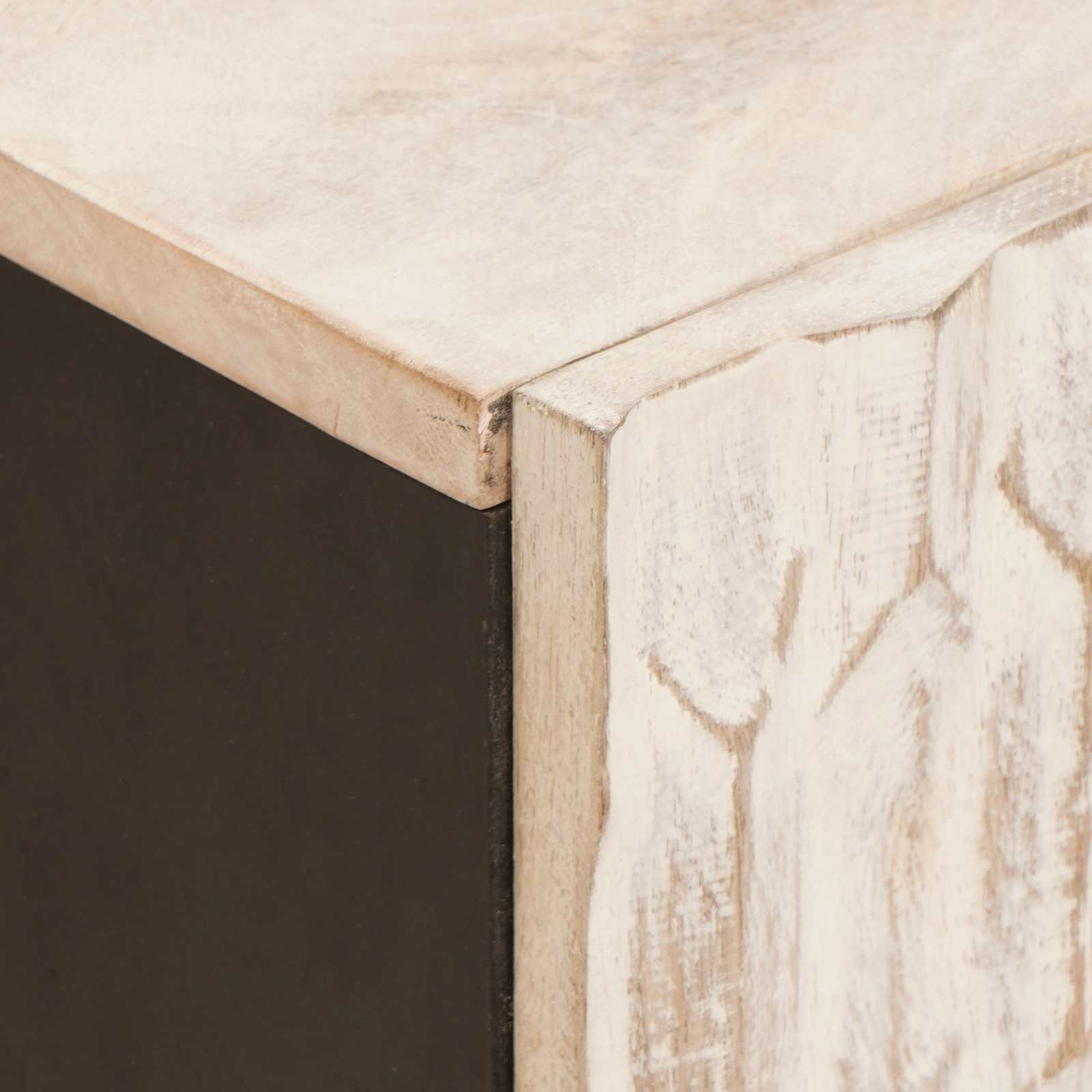 Meuble TV avec tiroir Finition Lavage Blanc 105 x 33 x 46 cm - XIOS