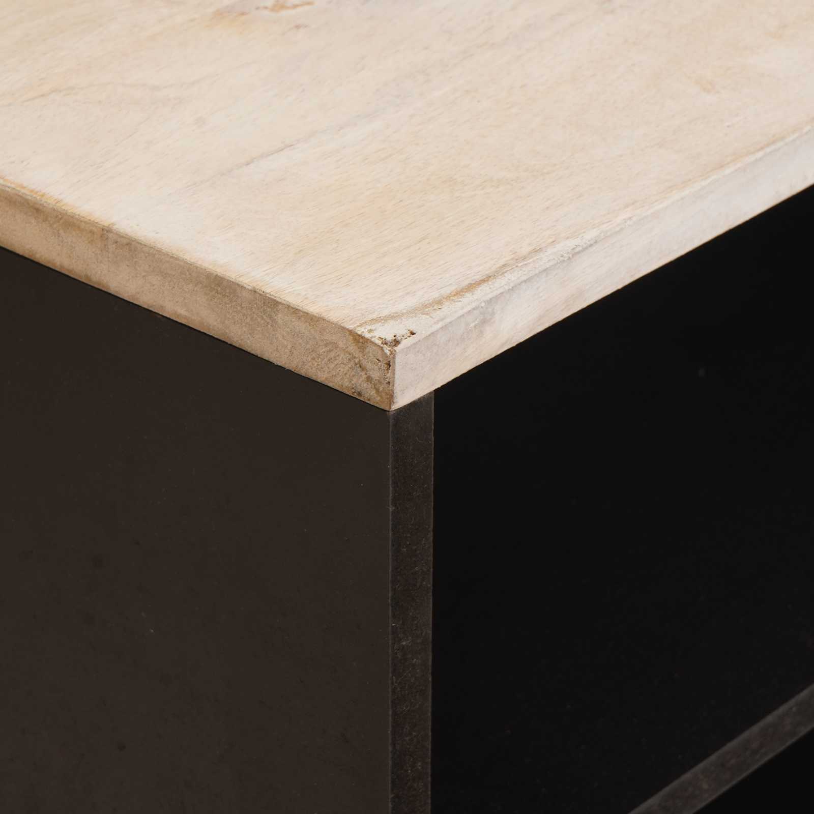 Meuble TV avec stockage Finition Lavage Blanc 80 x 31,5 x 46 cm - XIOS