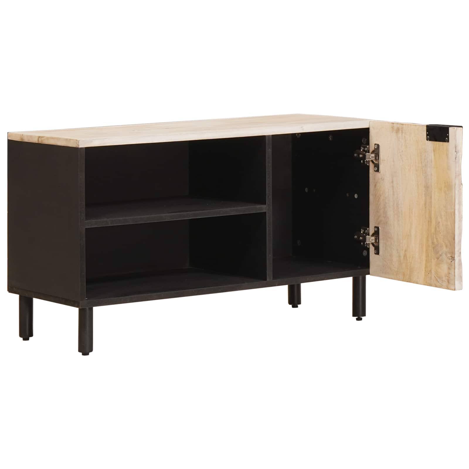 Meuble TV avec stockage Finition Lavage Blanc 80 x 33 x 46 cm - XIOS