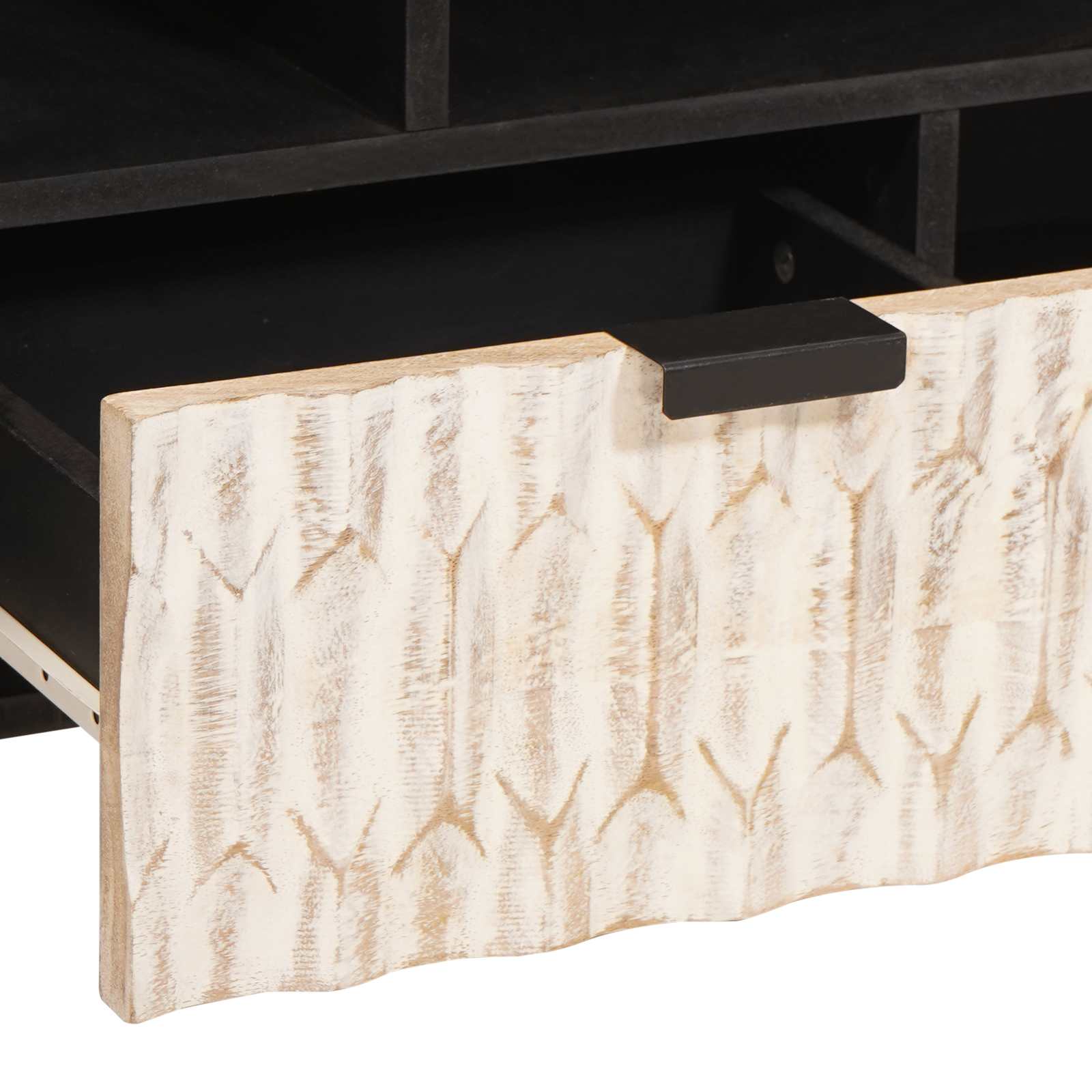 Meuble TV avec tiroir Finition Lavage Blanc 100 x 33 x 46 cm - XIOS