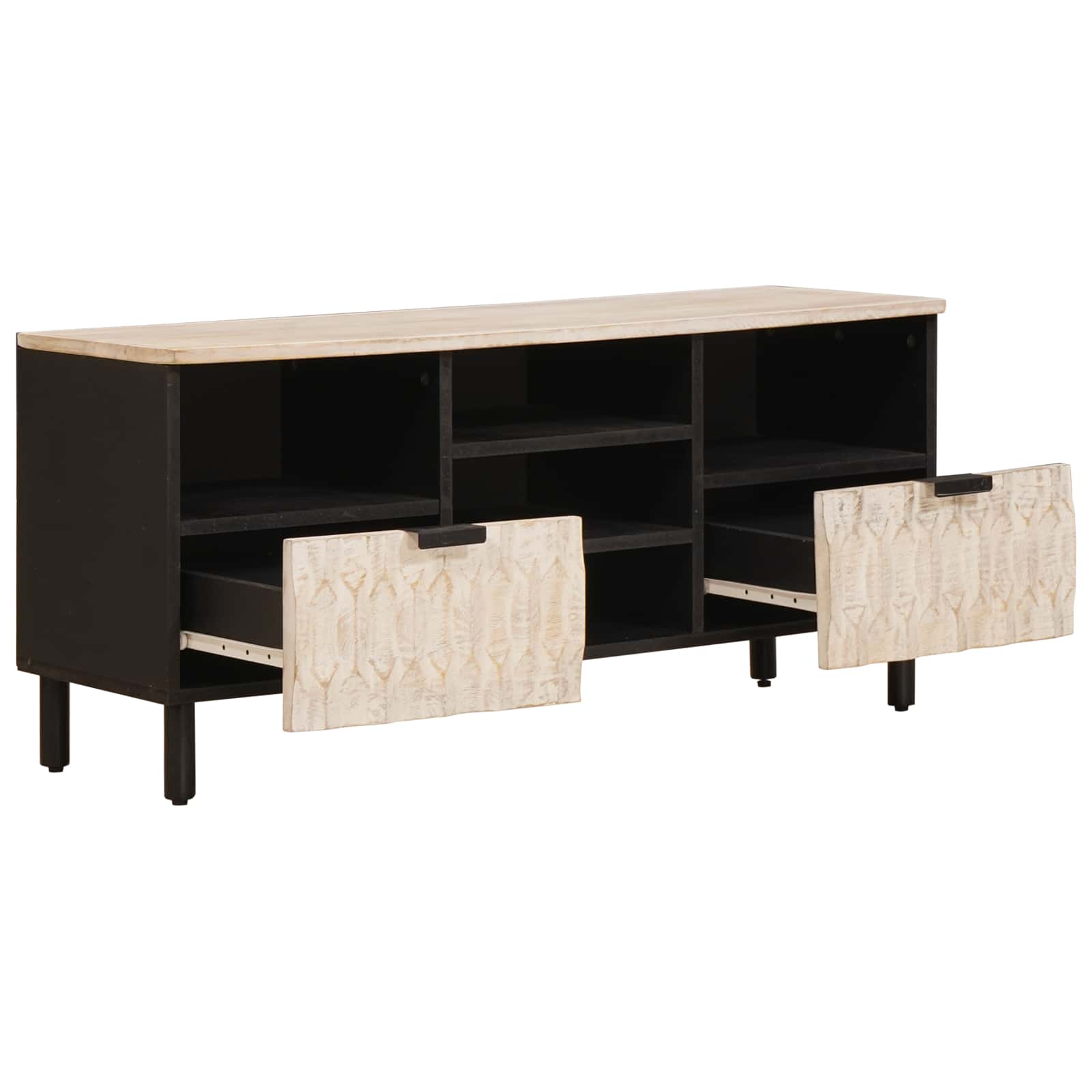 Meuble TV avec tiroir Finition Lavage Blanc 100 x 33 x 46 cm - XIOS