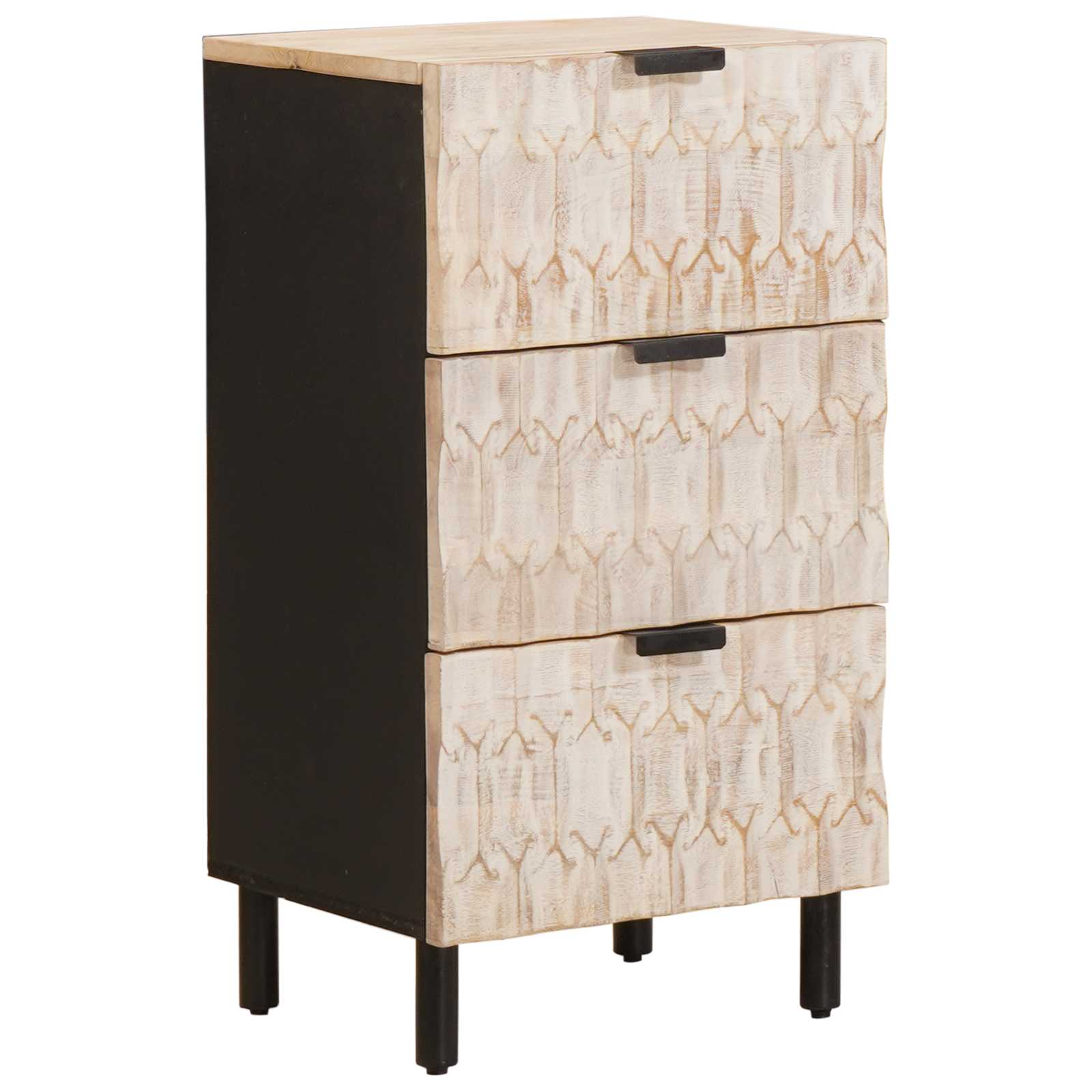 Buffet avec tiroir Finition Lavage Blanc 40 x 33,5 x 75 cm - XIOS