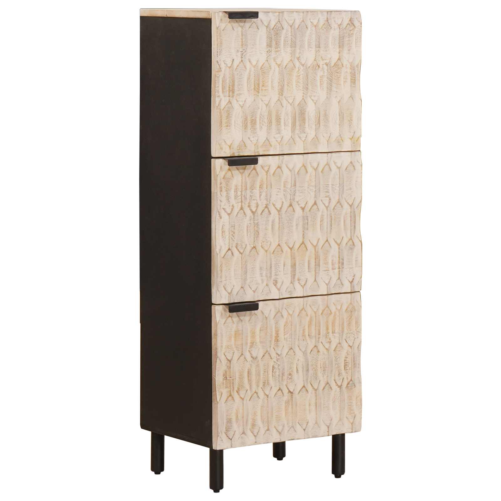 Haut Armoire avec porte Finition Lavage Blanc 40 x 33 x 110 cm - XIOS