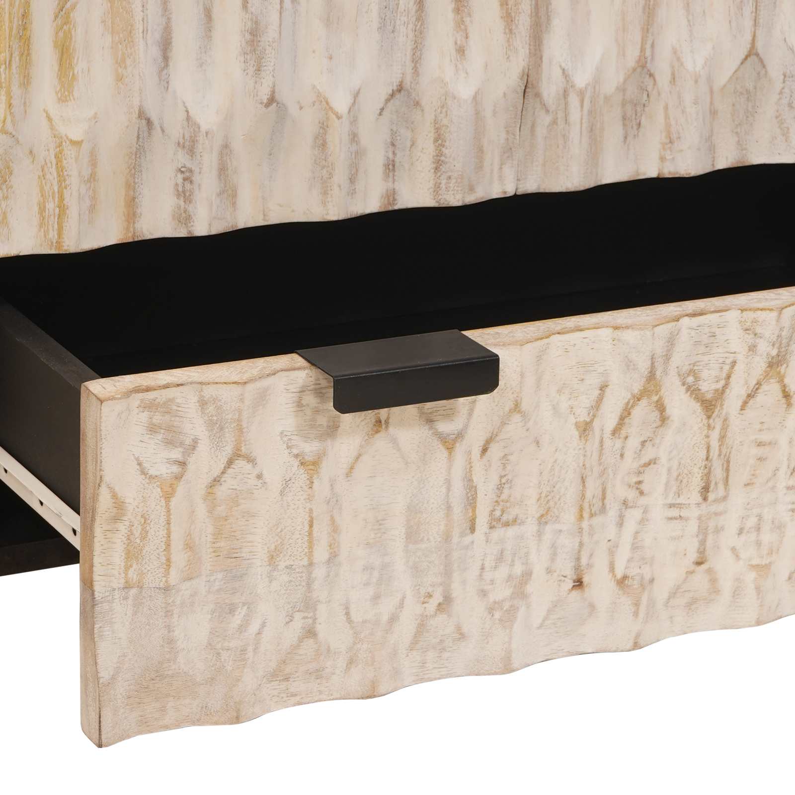 Haut Armoire avec tiroir Finition Lavage Blanc 60 x 33 x 100 cm - XIOS
