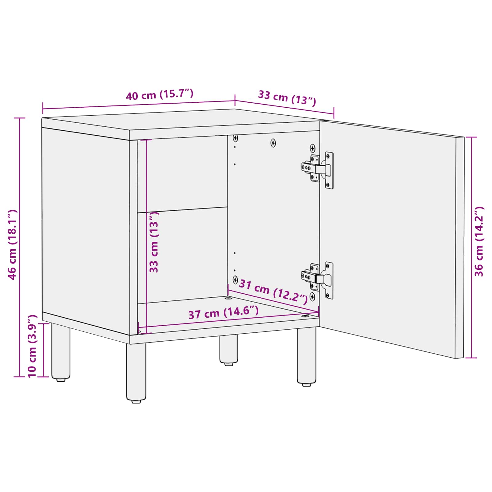 Cabinet de chevet 2 pcs Marron 40 x 33,5 x 46 cm - XIOS