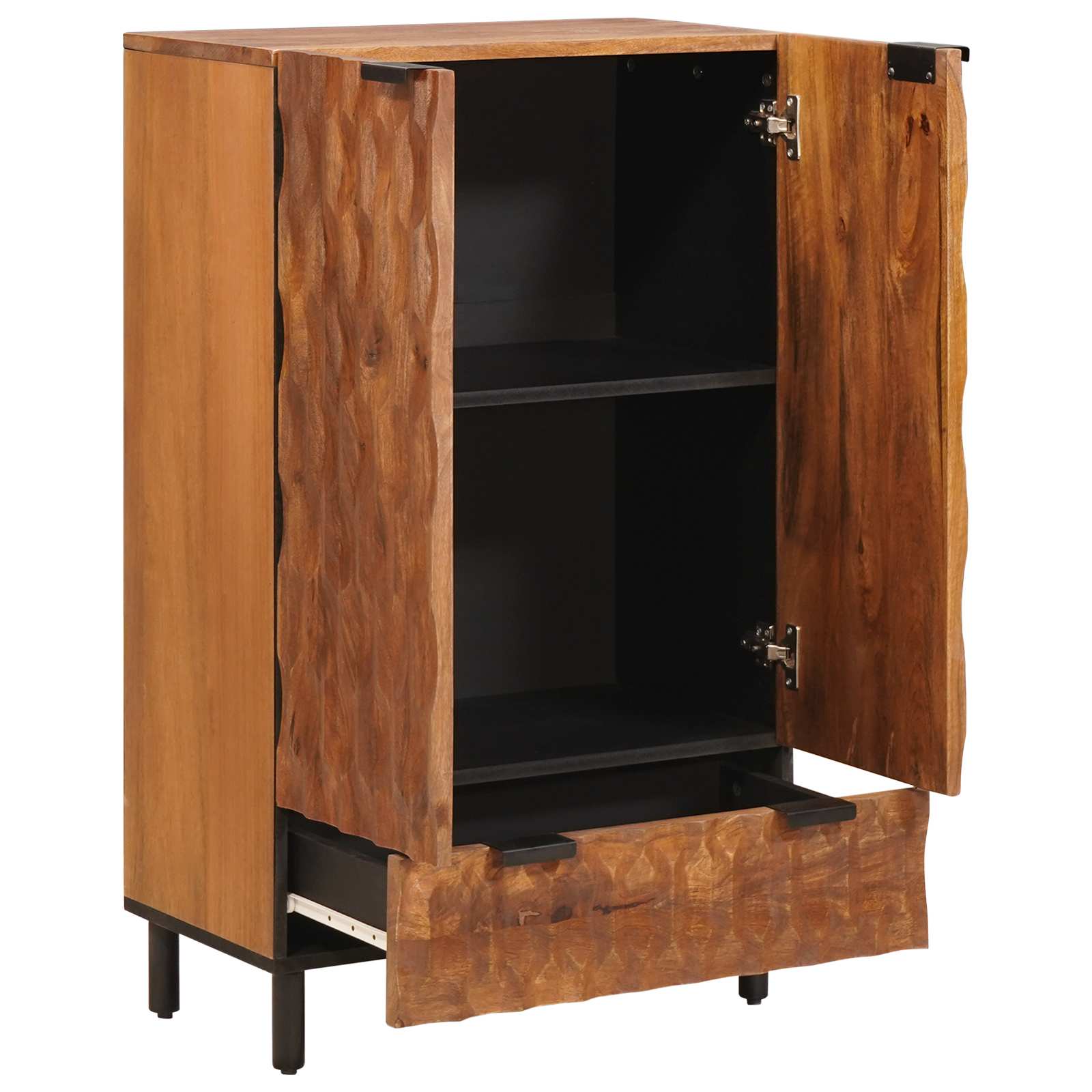 Haut Armoire avec tiroir Finition Acacia Brun 60 x 33 x 100 cm