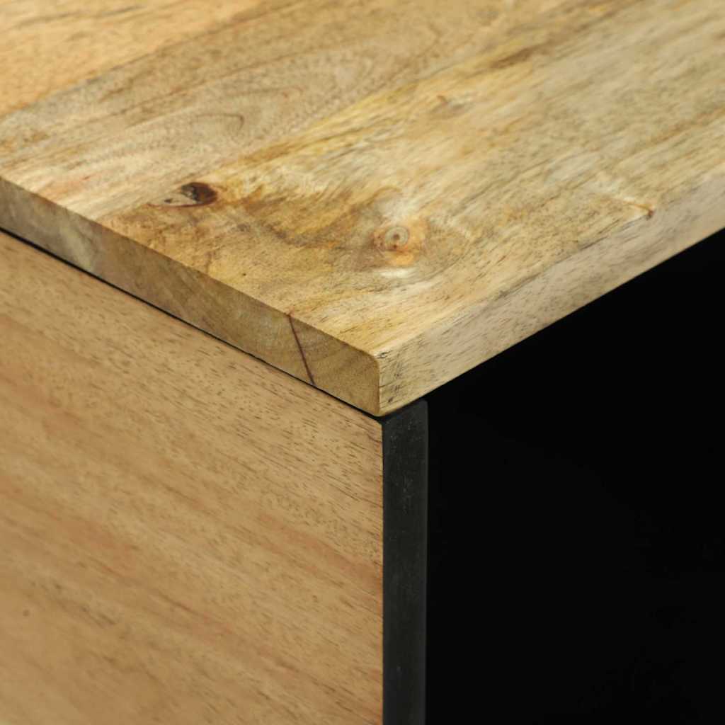 Table basse Marron et Noir 80 x 50 x 40 cm Bois d'acacia massif - XIOS