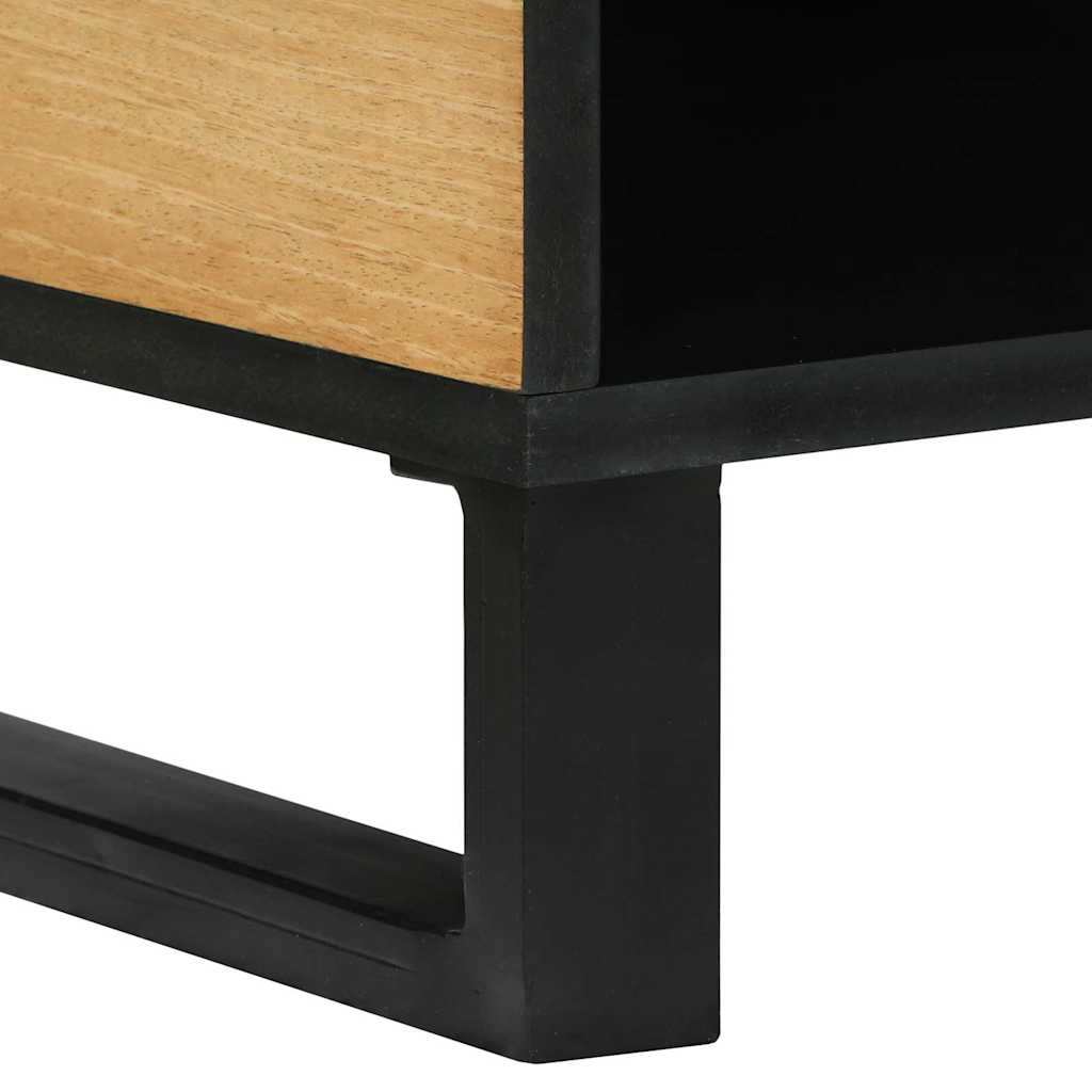 Table basse Marron et Noir 80 x 50 x 40 cm Bois d'acacia massif - XIOS