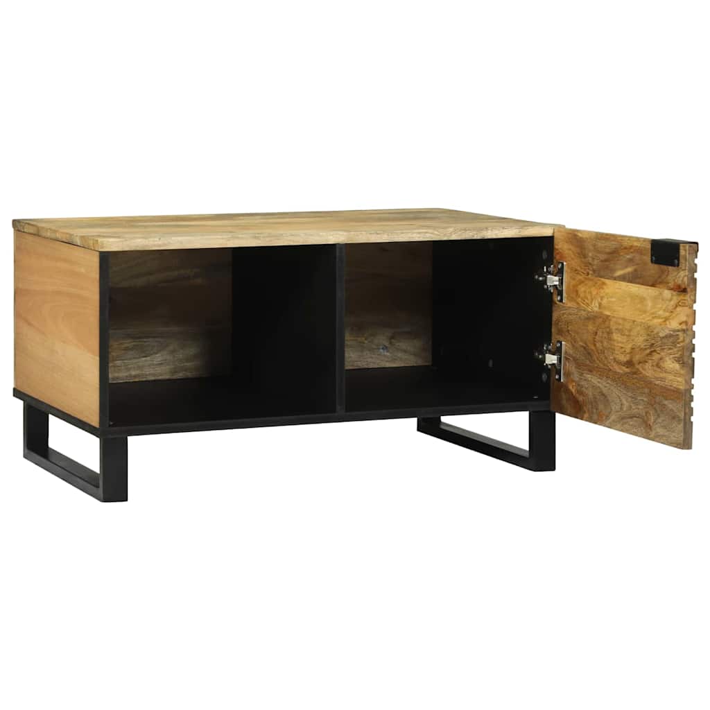 Table basse Marron et Noir 80 x 50 x 40 cm Bois d'acacia massif - XIOS
