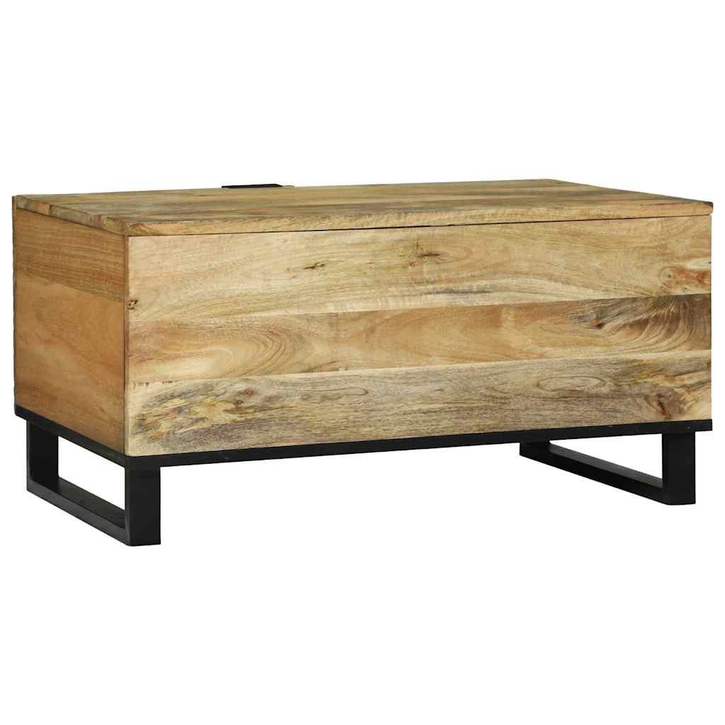 Table basse Marron et Noir 80 x 50 x 40 cm Bois d'acacia massif - XIOS
