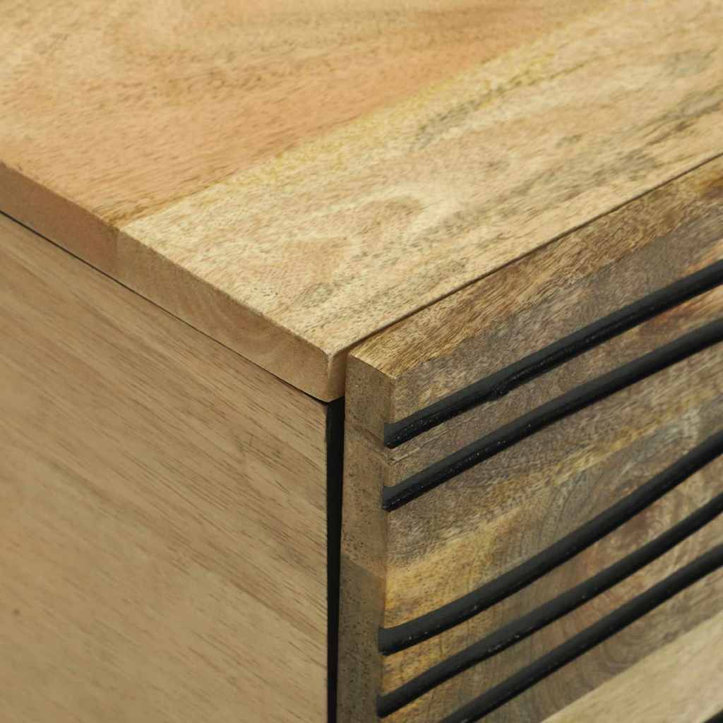 Table basse Marron et Noir 80 x 50 x 40 cm Bois d'acacia massif - XIOS