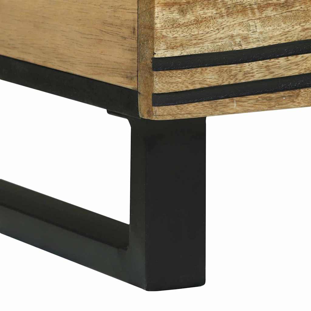 Table basse Marron et Noir 80 x 50 x 40 cm Bois d'acacia massif - XIOS