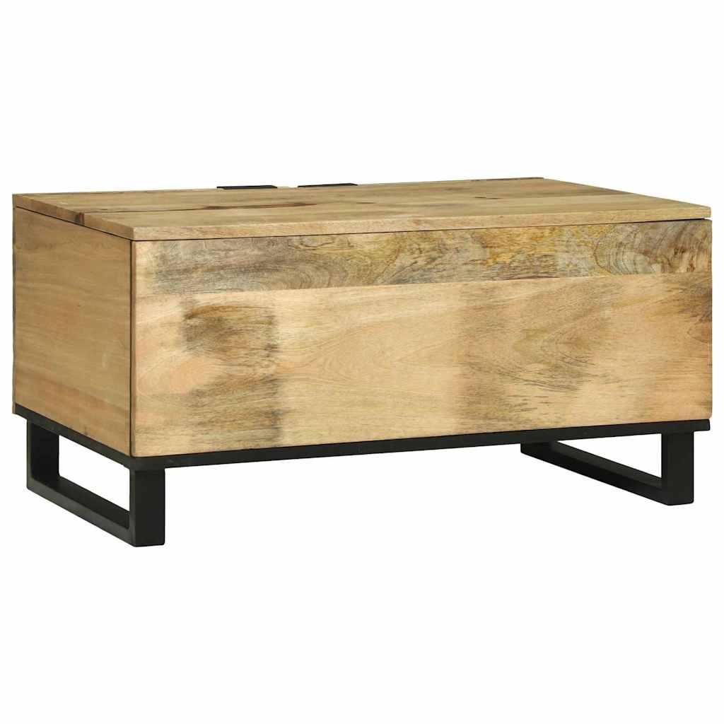 Table basse Marron et Noir 80 x 50 x 40 cm Bois d'acacia massif - XIOS