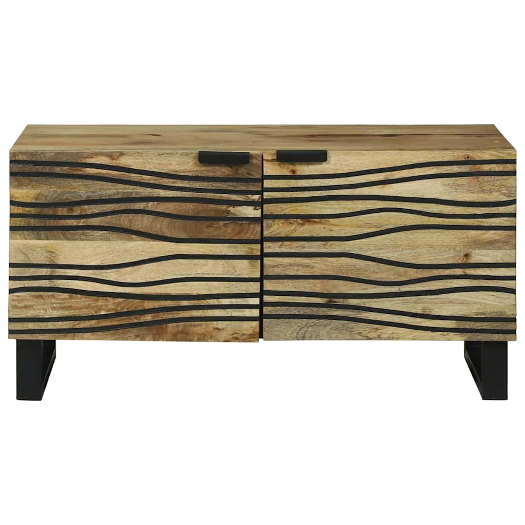 Table basse Marron et Noir 80 x 50 x 40 cm Bois d'acacia massif - XIOS