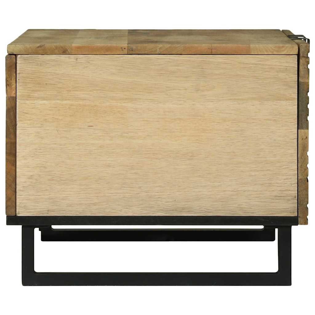 Table basse Marron et Noir 80 x 50 x 40 cm Bois d'acacia massif - XIOS